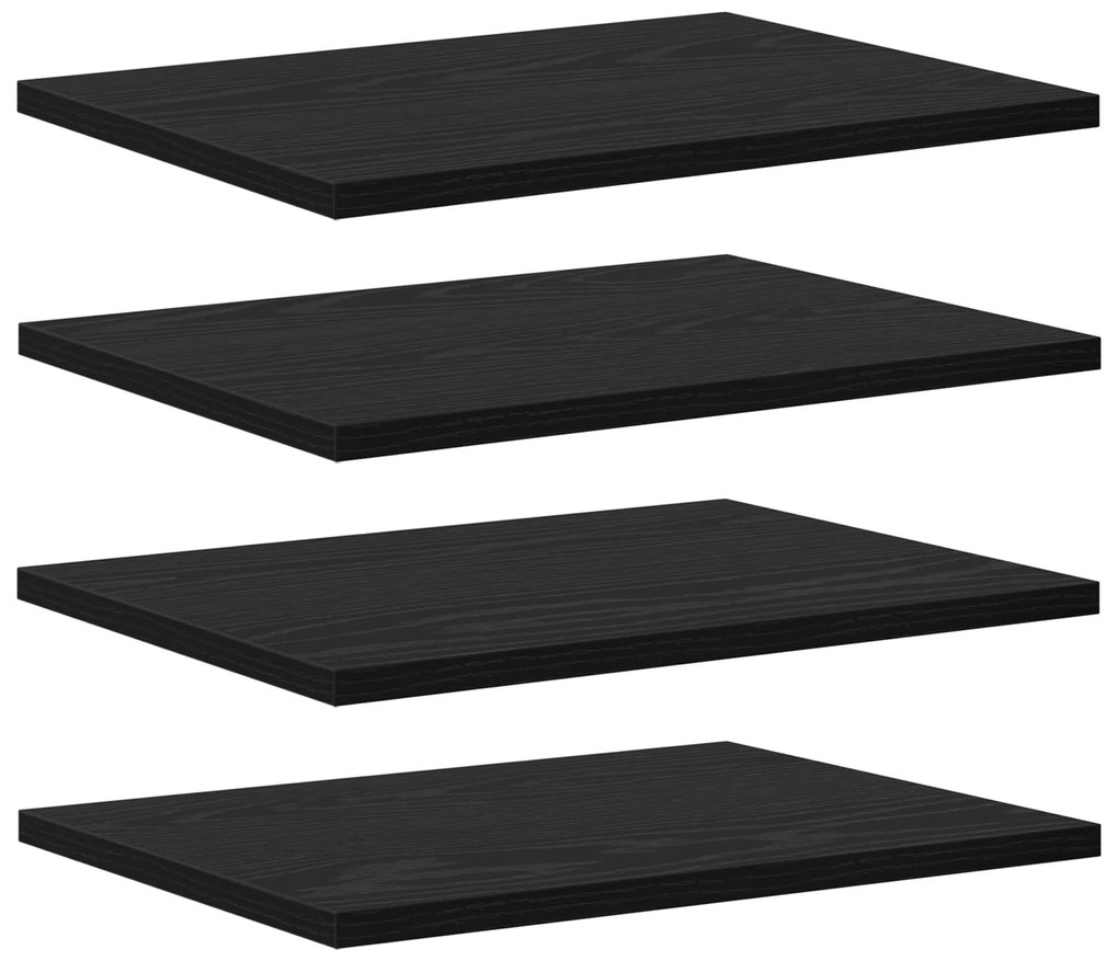 vidaXL Ράφια, 4 Τεμάχια, Μαύρη Δρυ, 40x30x1.5 εκ., Φτιαγμένα από επεξεργασμένο ξύλο