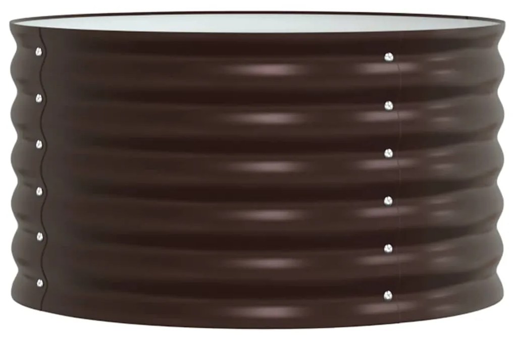 vidaXL Υπερυψωμένη Ζαρντινιέρα Καφέ 80 x 80 x 44 cm Ατσάλι
