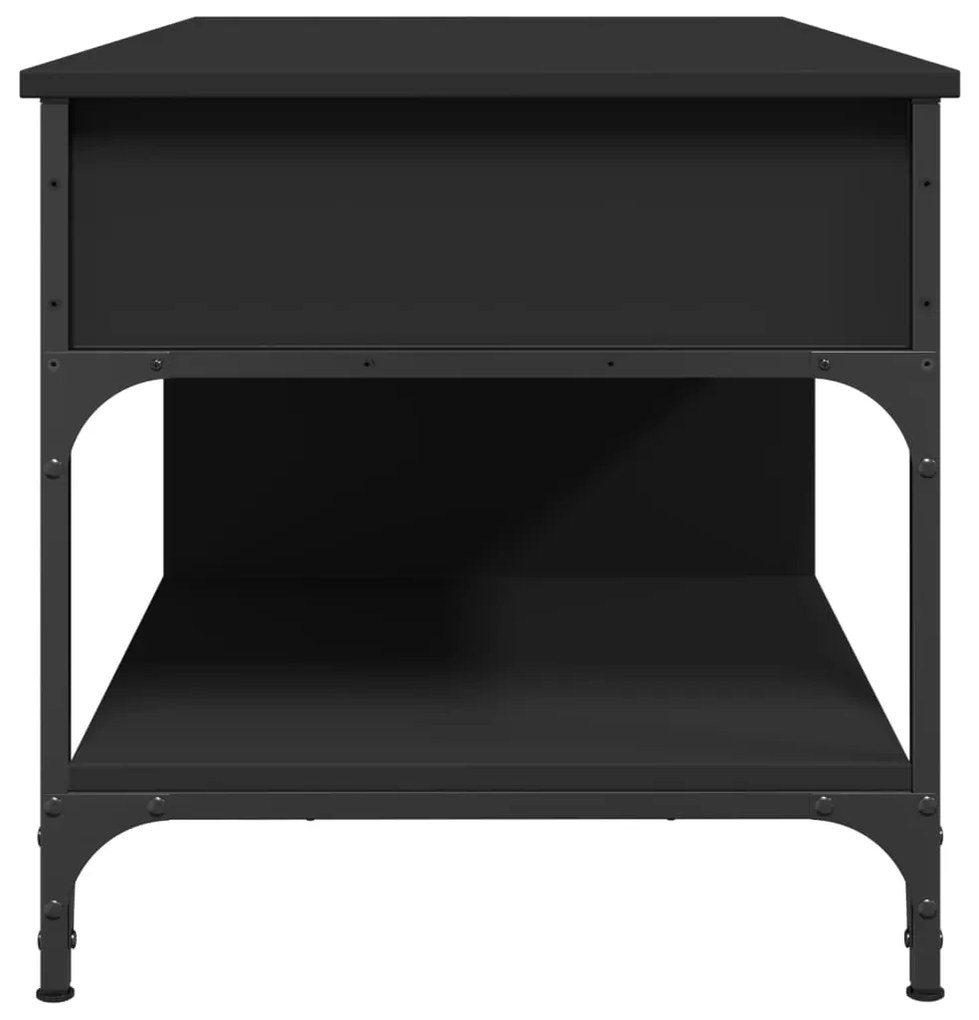 vidaXL Τραπεζάκι Σαλονιού Μαύρο 100x50x50 εκ. Επεξ. Ξύλο & Μέταλλο