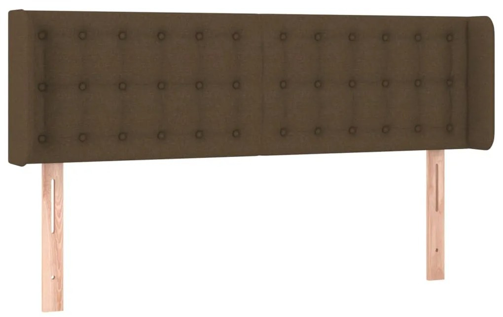 vidaXL Κεφαλάρι με Πτερύγια Σκούρο Καφέ 147x16x78/88 εκ. Υφασμάτινο