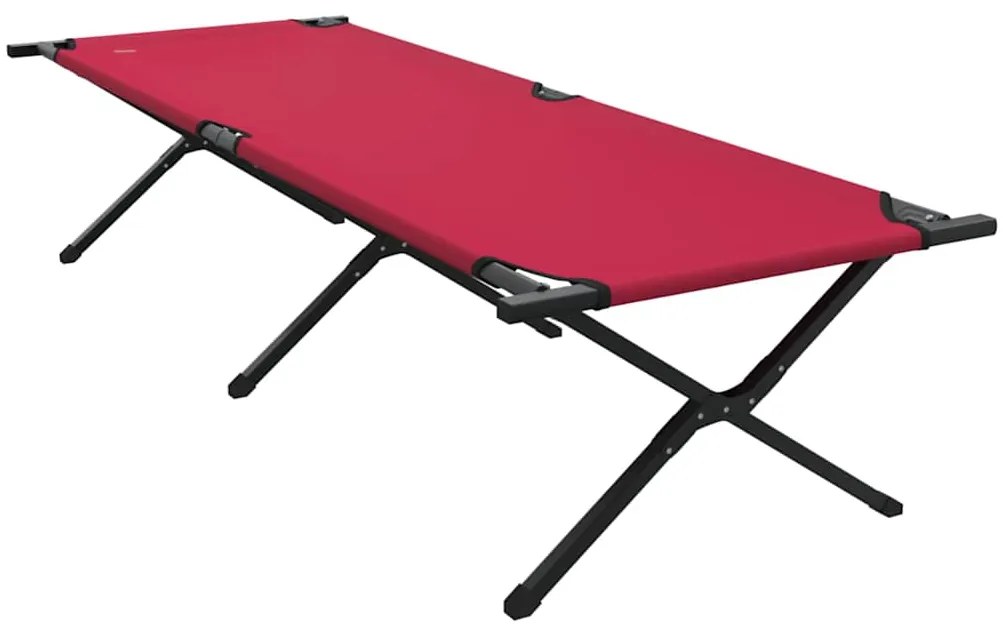 vidaXL Αναδιπλούμενο Κρεβάτι Κάμπινγκ Κόκκινο 210 x 80 x 46 εκ.
