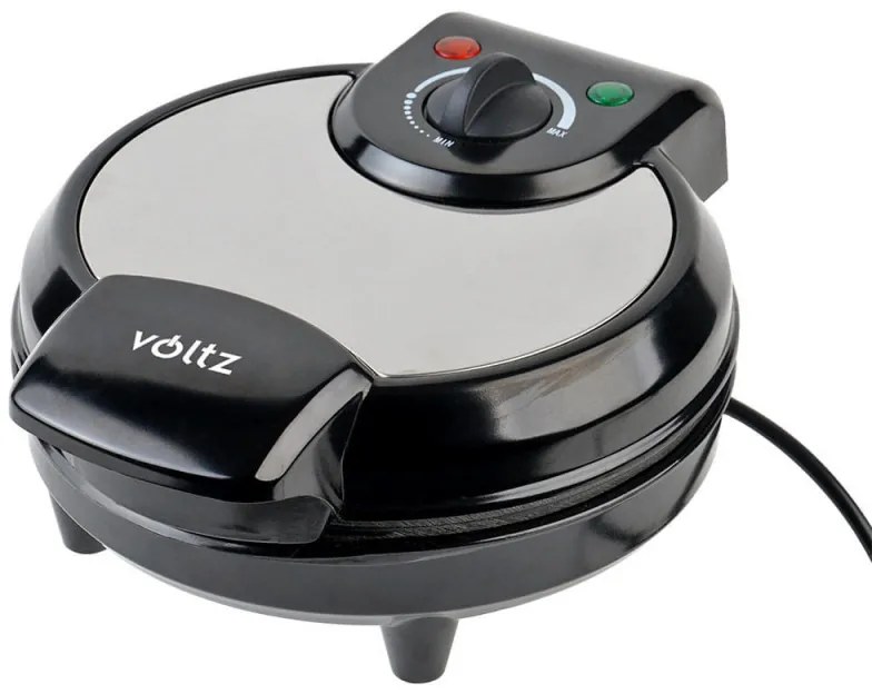 Βαφλιέρα σε σχήμα καρδιάς Voltz V51442GA, 1300W, 5 μικρότερες βάφλες με σχήμα καρδιάς, Ρύθμιση θερμοκρασίας, Ανοξείδωτο ατσάλι / μαύρο