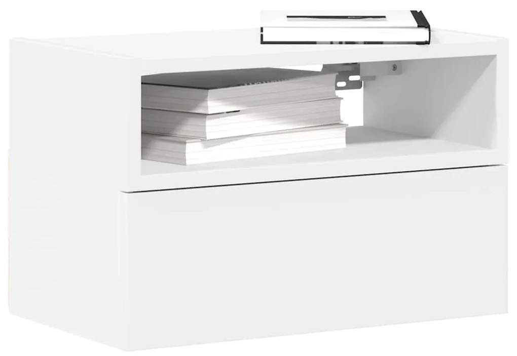 Κομοδίνο Επιτοίχιο Λευκά 45x26x28,5 εκ.