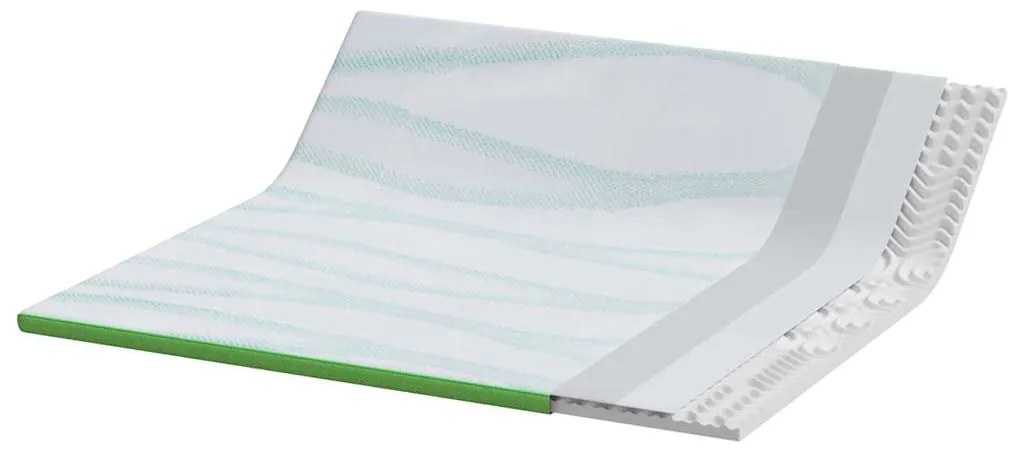 vidaXL Στρώμα επικάλυψης Λευκό και Πράσινο 180 x 200 x 6 εκ