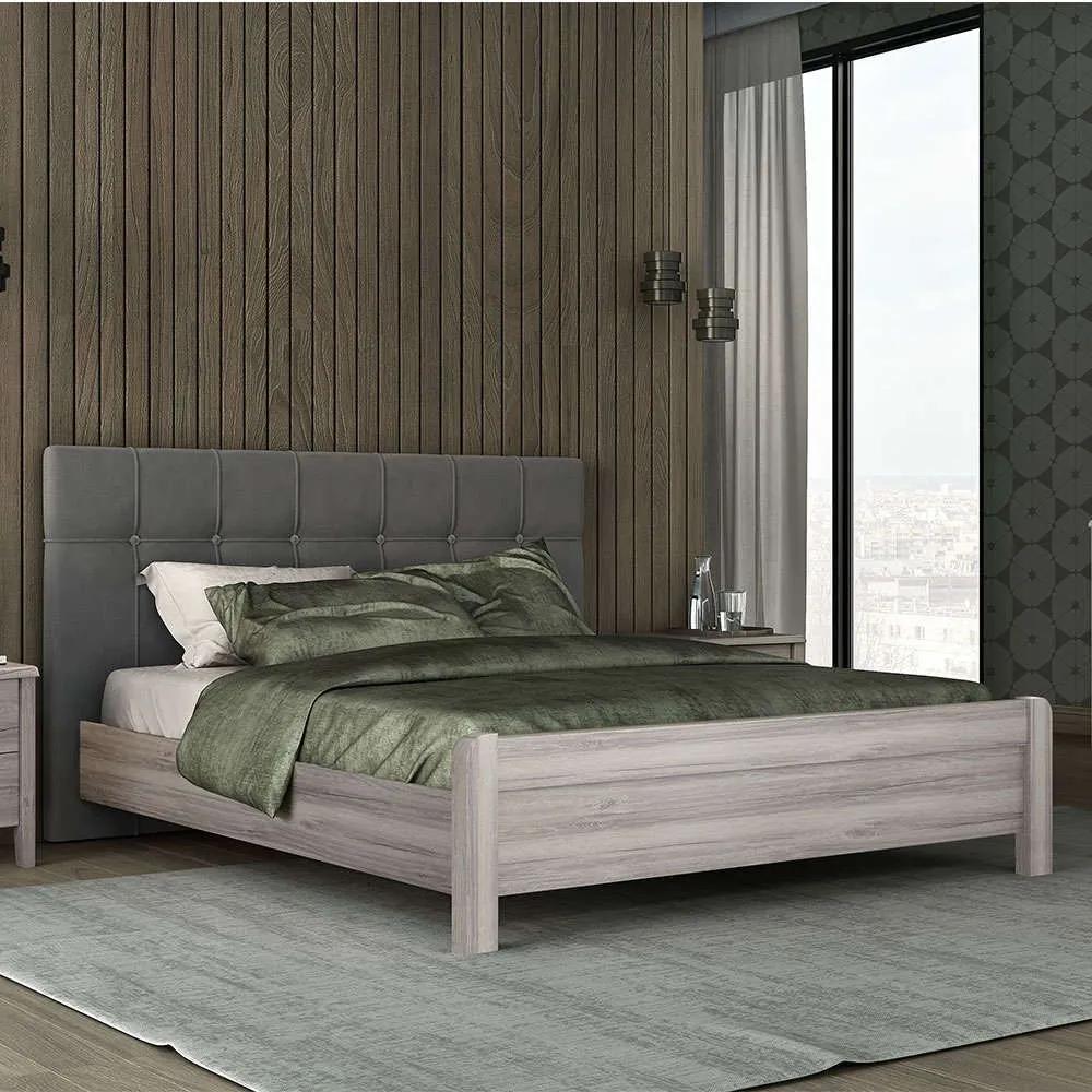 Κρεβάτι Νο55 150x200x111cm Grey-Ash Διπλό