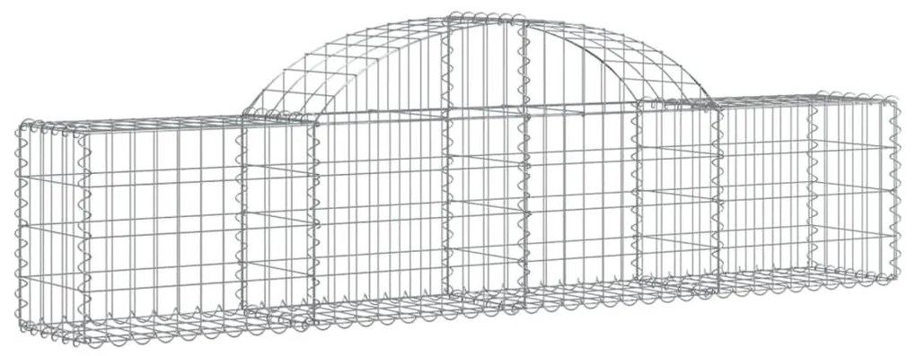 Συρματοκιβώτια Τοξωτά 15 τεμ. 200x30x40/60 εκ. Γαλβαν. Ατσάλι - Ασήμι