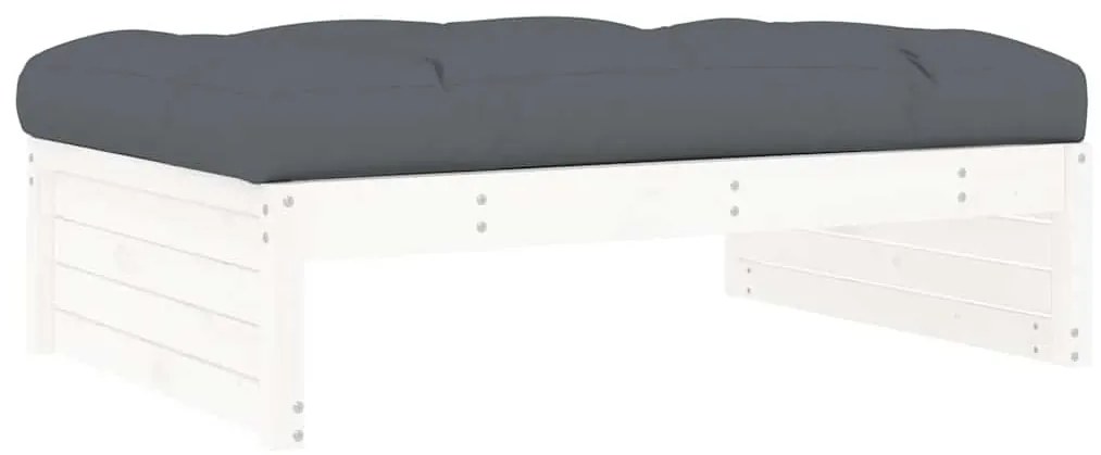 vidaXL Υποπόδιο Κήπου Λευκό 120 x 80 εκ. από Μασίφ Ξύλο Πεύκου