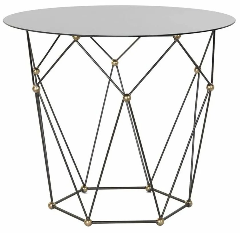 Βοηθητικό Τραπέζι DKD Home Decor Μαύρο Μέταλλο Κρυστάλλινο Χρυσό (70 x 70 x 60 cm)