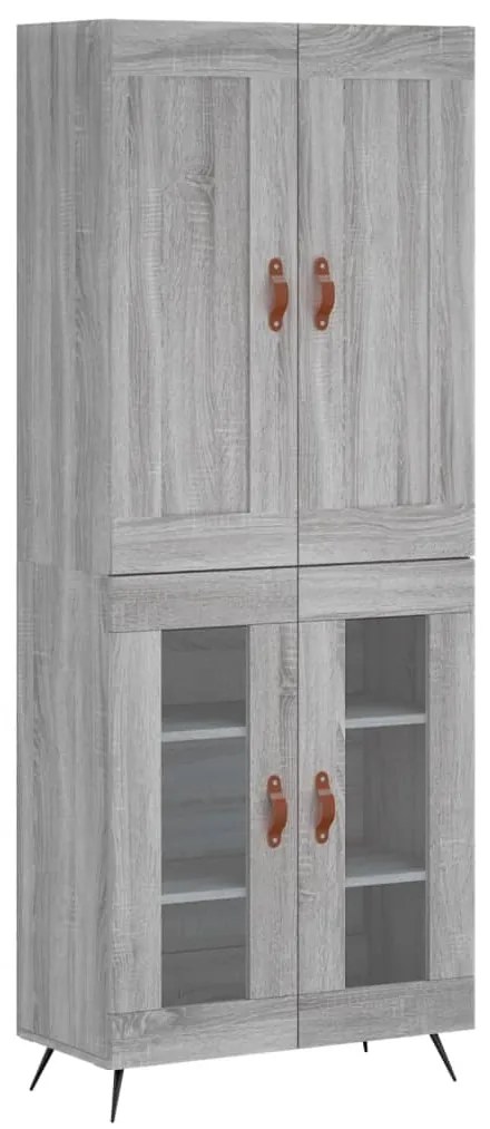 vidaXL Ντουλάπι Γκρι Sonoma 69,5 x 34 x 180 εκ. Επεξεργασμένο Ξύλο