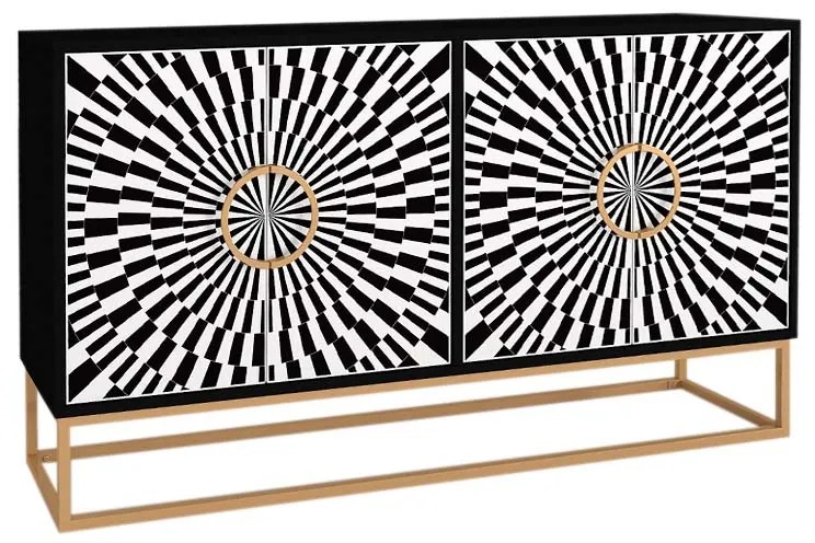 ΜΠΟΥΦΕΣ GRADEL MEGAPAP ΧΡΩΜΑ ΜΑΥΡΟ - ΑΣΠΡΟΜΑΥΡΟ 150X35X83,6ΕΚ.