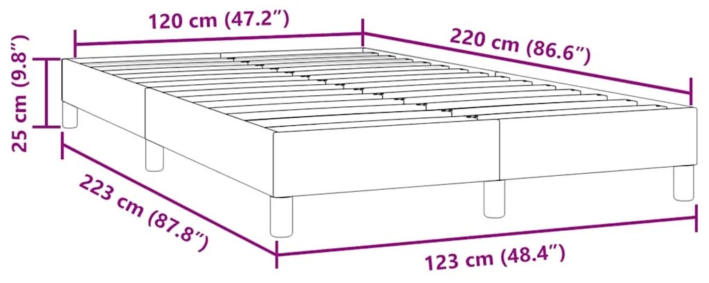 Πλαίσιο κρεβατιού χωρίς στρώμα Ροζ 120x220 cm Βελούδινο - Ροζ