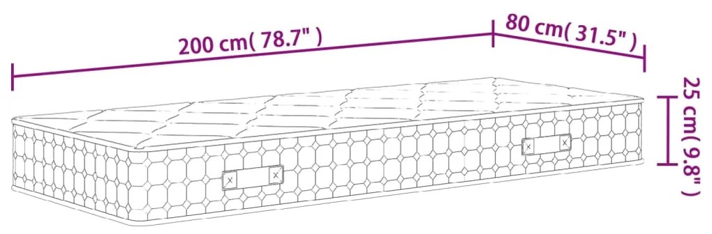 ΣΤΡΩΜΑ ΜΕ POCKET SPRINGS ΜΕΣΑΙΑ ΣΚΛΗΡΟΤΗΤΑ 80X200 ΕΚ. 372836