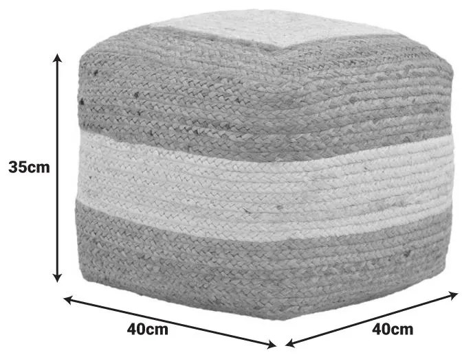 Σκαμπό-πουφ Sofian Inart μπεζ 100% γιούτα 40x40x40εκ 40x40x35 εκ.