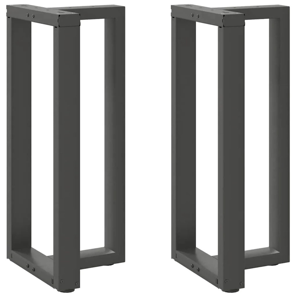 Πόδια Τραπεζιού Μπαρ σε Σχήμα Τ, 2 τεμ. Ανθρακί 50x35x(90-91) εκ. Ατσάλι