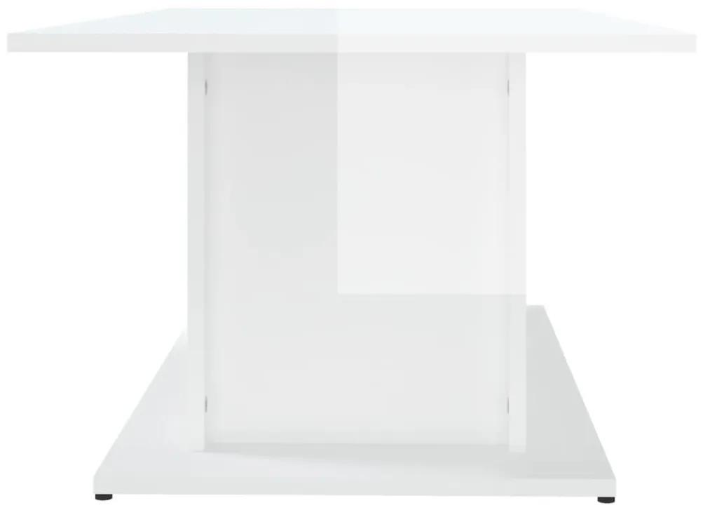 Τραπεζάκι Σαλονιού Γυαλιστερό Λευκό 102x55,5x40 εκ. Μοριοσανίδα - Λευκό