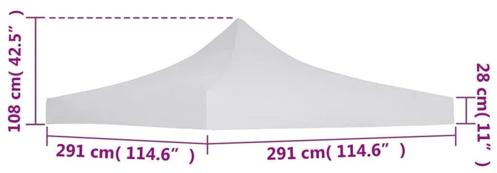 vidaXL Κάλυμμα Τέντας Εκδηλώσεων Λευκό 3 x 3 μ.