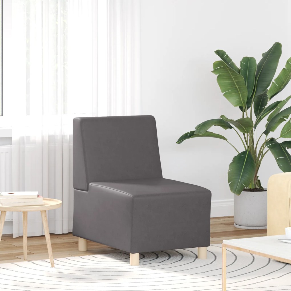 vidaXL Καναπέδες 3 pcs Γκρι 55 x 74 x 82 εκ. Τεχνητό δέρμα