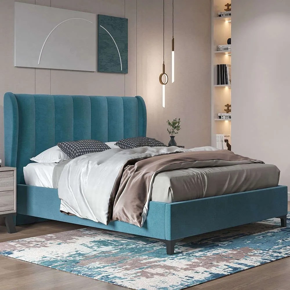 Κρεβάτι Νο82 150x200x120cm Blue Double