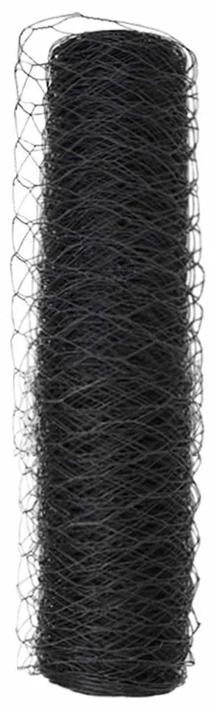 vidaXL Φράχτης Εξαγώνου Γκρι 0,4 x 10 μ PVC