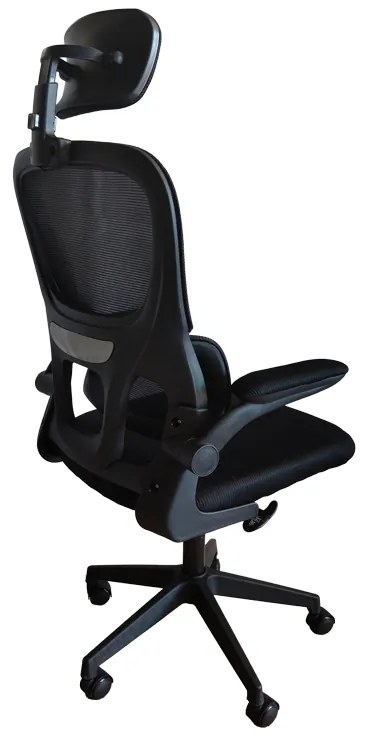 Καρέκλα γραφείου Recko pakoworld ύφασμα mesh σε μαύρη απόχρωση 56x62x116-125εκ