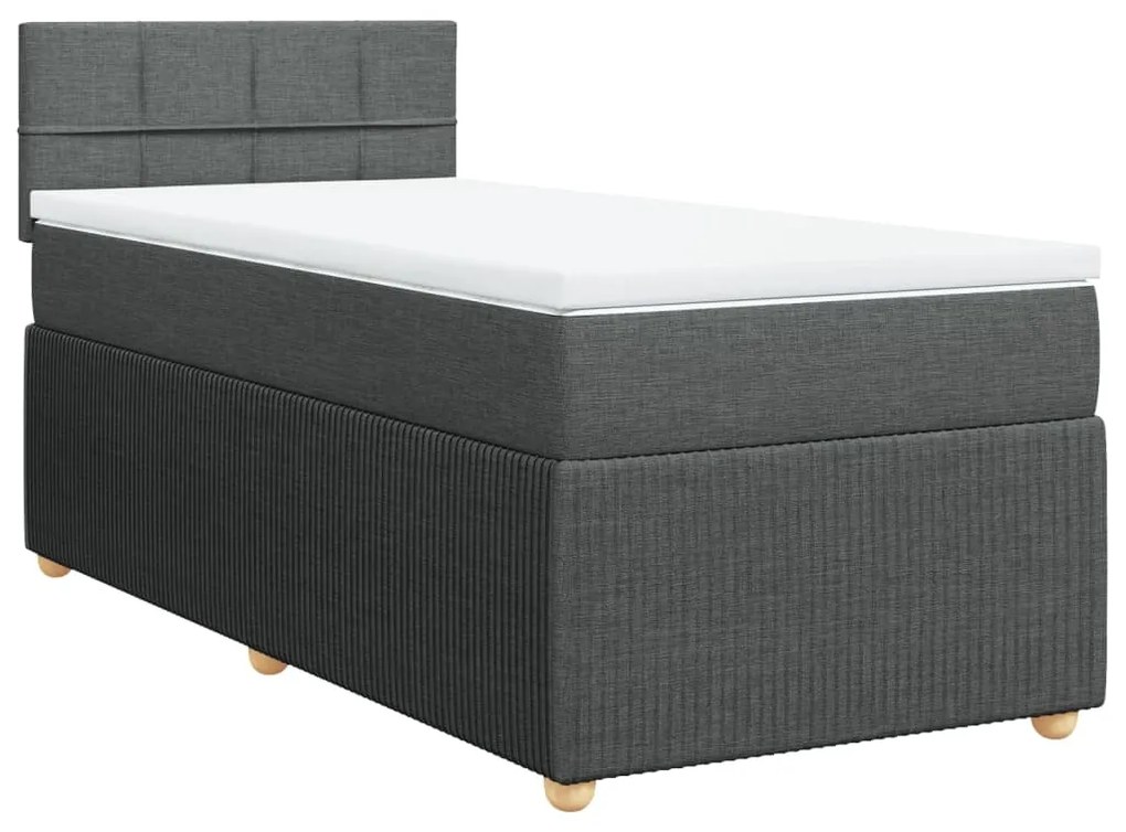 ΚΡΕΒΑΤΙ BOXSPRING ΜΕ ΣΤΡΩΜΑ ΣΚΟΥΡΟ ΓΚΡΙ 80X200 ΕΚ. ΥΦΑΣΜΑΤΙΝΟ 3289584