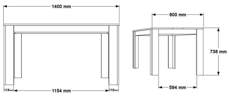 Τραπέζι Sepen pakoworld σε φυσική-λευκή απόχρωση 140x80x74εκ - 176-000194