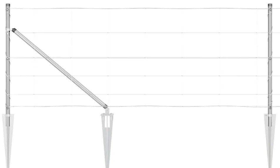 vidaXL Περίφραξη αγρού Ασημί 50 x 0.8 m Γαλβανισμένος χάλυβας