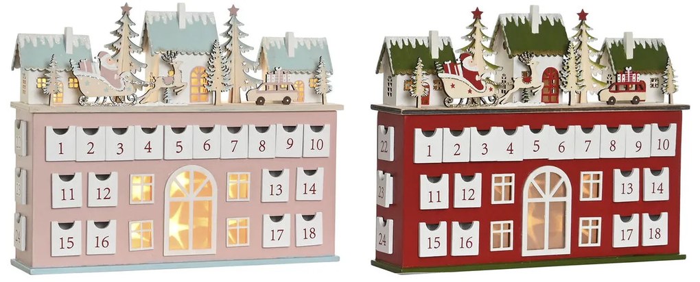 Εορταστικό Ημερολόγιο DKD Home Decor Ξύλο 37,5 x 8,5 x 31 cm (x2)