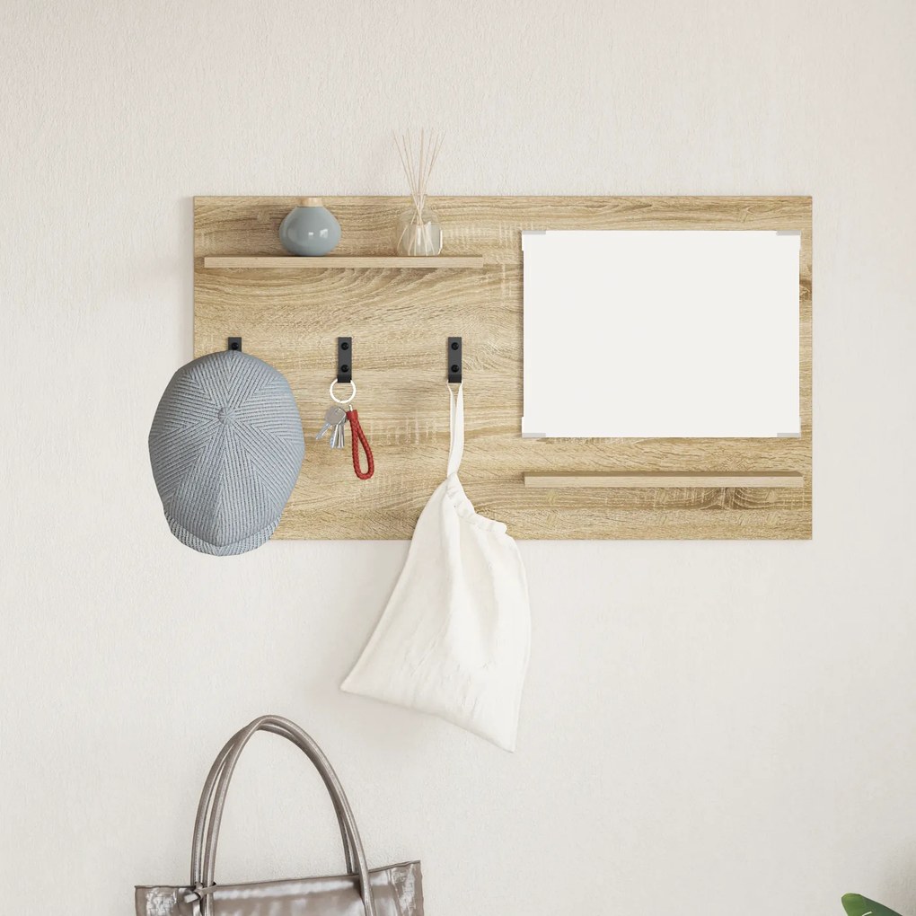 vidaXL Τοίχου Κρεμάστρα Sonoma Oak 90 x 10 x 50 εκ Επεξεργασμένο ξύλο