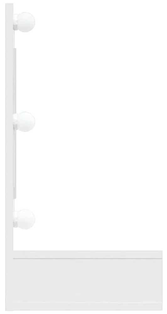 vidaXL Έπιπλο Καθρέπτη με LED Γυαλιστερό Λευκό 90 x 31,5 x 62 εκ.