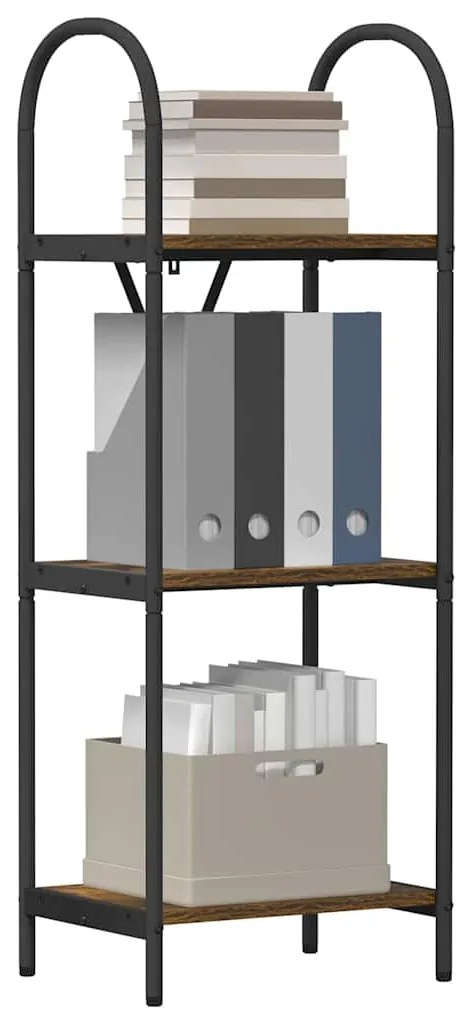 vidaXL Ράφι Βιβλίων Καπνιστή δρυς 40 x 30 x 109 εκ Επεξεργασμένο ξύλο