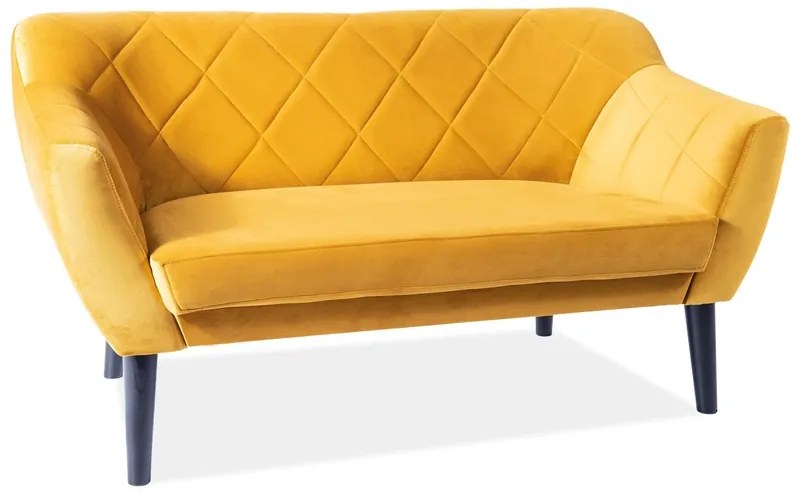 Διθέσιος καναπές Karo2 140x75x76 βελούδινο χρώμα curry bluvel 68 DIOMMI KARO2V68W