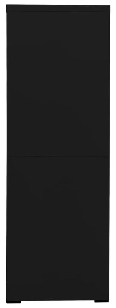 Αρχειοθήκη Μαύρη 90 x 46 x 134 εκ. από Ατσάλι - Μαύρο