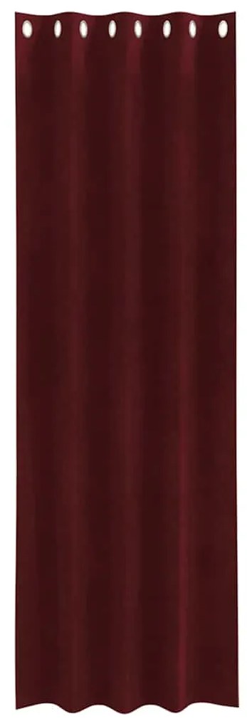 vidaXL Κουρτίνες με κουρτίνες 2 pcs Μπορντό 140 x 260 cm Βελούδο