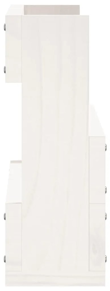 vidaXL Παπουτσοθήκη Επιτοίχια 2 τεμ. Λευκή 59 x 9 x 23 εκ. Μασίφ Πεύκο
