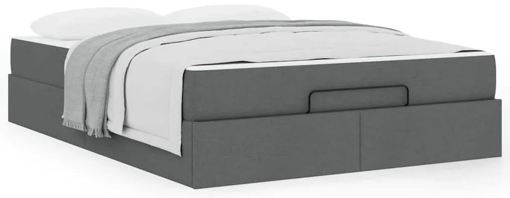 vidaXL Σκελετός Κρεβατιού Σκούρο γκρι 140 x 190 cm ύφασμα