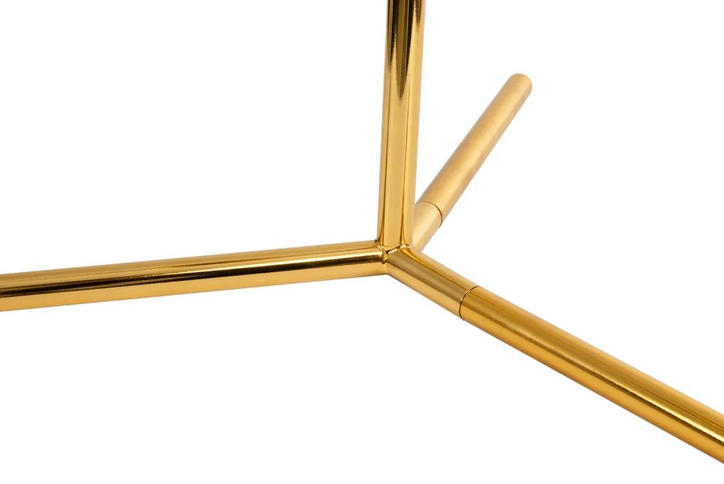 GloboStar® ELFIS GOLD 01551 Μοντέρνο Επιτραπέζιο Φωτιστικό Πορτατίφ Μονόφωτο 1 x E27 Χρυσό Μεταλλικό με Λευκό Γυαλί Μπάλα Φ15 x Υ53cm