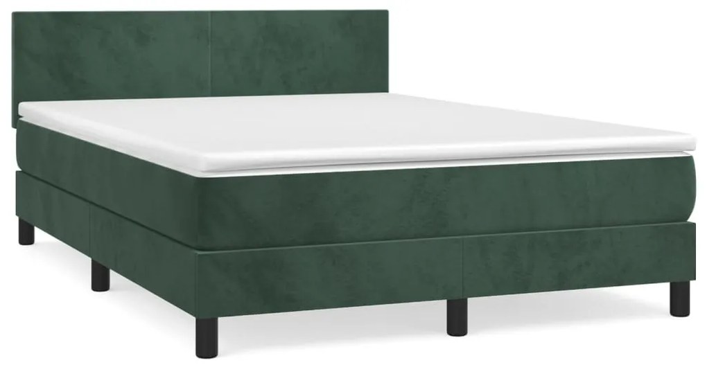 ΚΡΕΒΑΤΙ BOXSPRING ΜΕ ΣΤΡΩΜΑ ΣΚΟΥΡΟ ΠΡΑΣΙΝΟ 140X190ΕΚ. ΒΕΛΟΥΔΙΝΟ 3141182