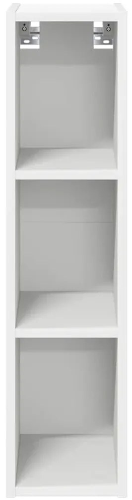 vidaXL Κρεμαστό ντουλάπι με αποθήκευση Riga Λευκό 20 x 29,5 x 80 εκ.