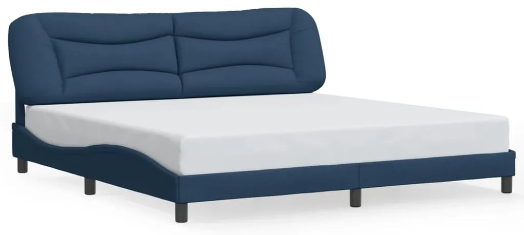 vidaXL Σκελετός Κρεβατιού Χωρίς Στρώμα Hvar Μπλε 200x200 εκ.Υφασμάτινο