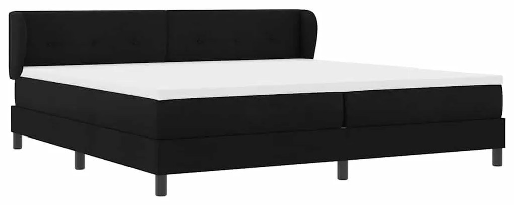 vidaXL Κρεβάτι box spring με στρώμα Μαύρο 200 x 200 cm ύφασμα