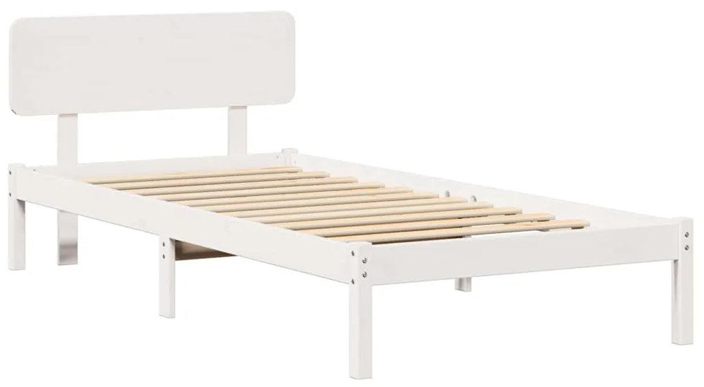vidaXL Σκελετός Κρεβατιού Λευκό 80 x 200 cm Μασίφ ξύλο πεύκου