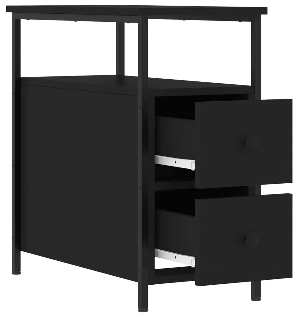 vidaXL Κομοδίνο Μαύρο 30 x 60 x 60 εκ. από Επεξεργασμένο Ξύλο