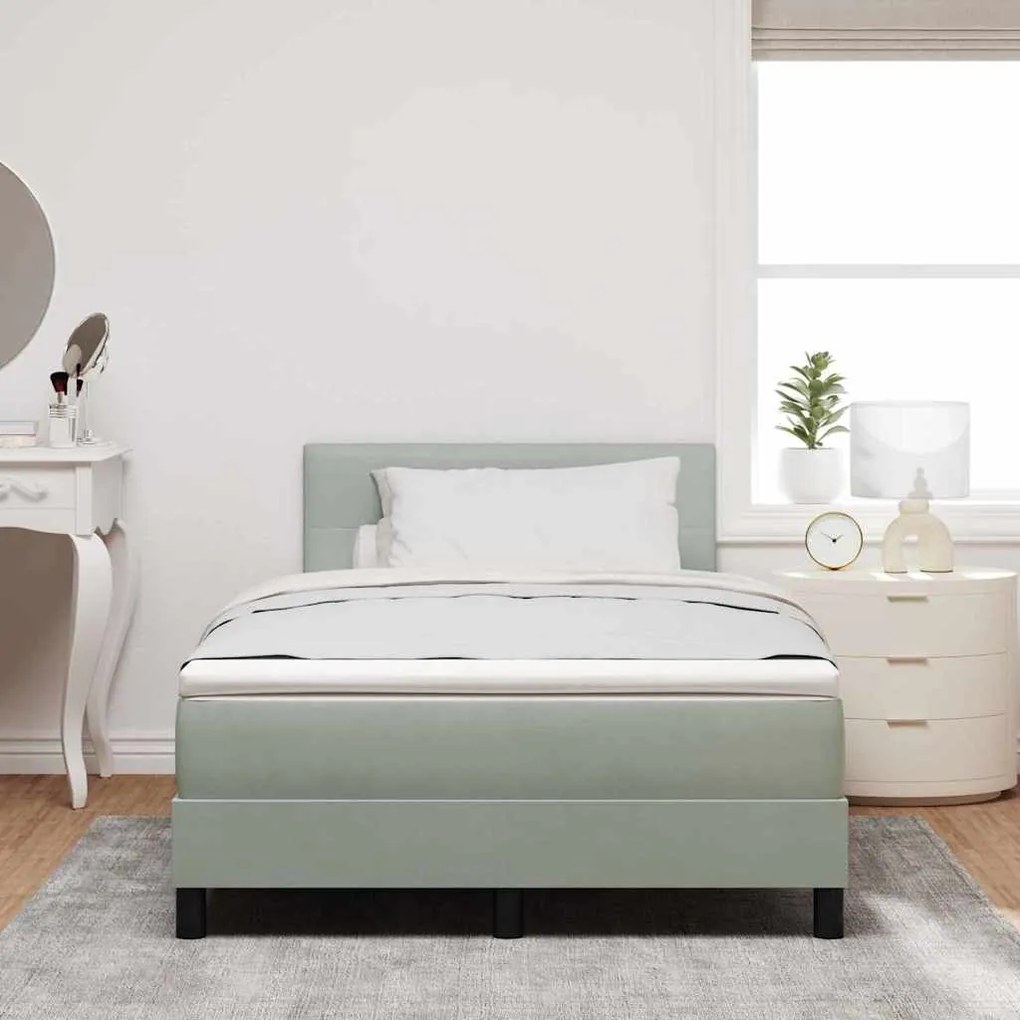 vidaXL Κρεβάτι με ελατήρια Ανοιχτό γκρι 120 x 200 cm Βελούδο