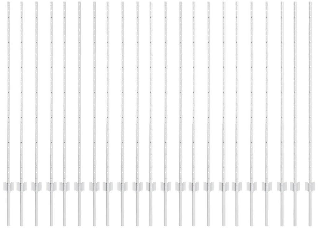 vidaXL Πό posts φράχτη 44 pcs Ασημί 50 x 1.4 μ Γαλβανισμένος χάλυβας