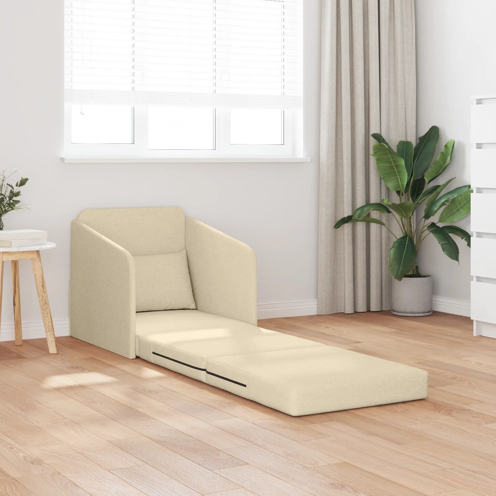 vidaXL Καναπές-κρεβάτι 2 σε 1 Κρεμ 65x80x83 cm Ύφασμα