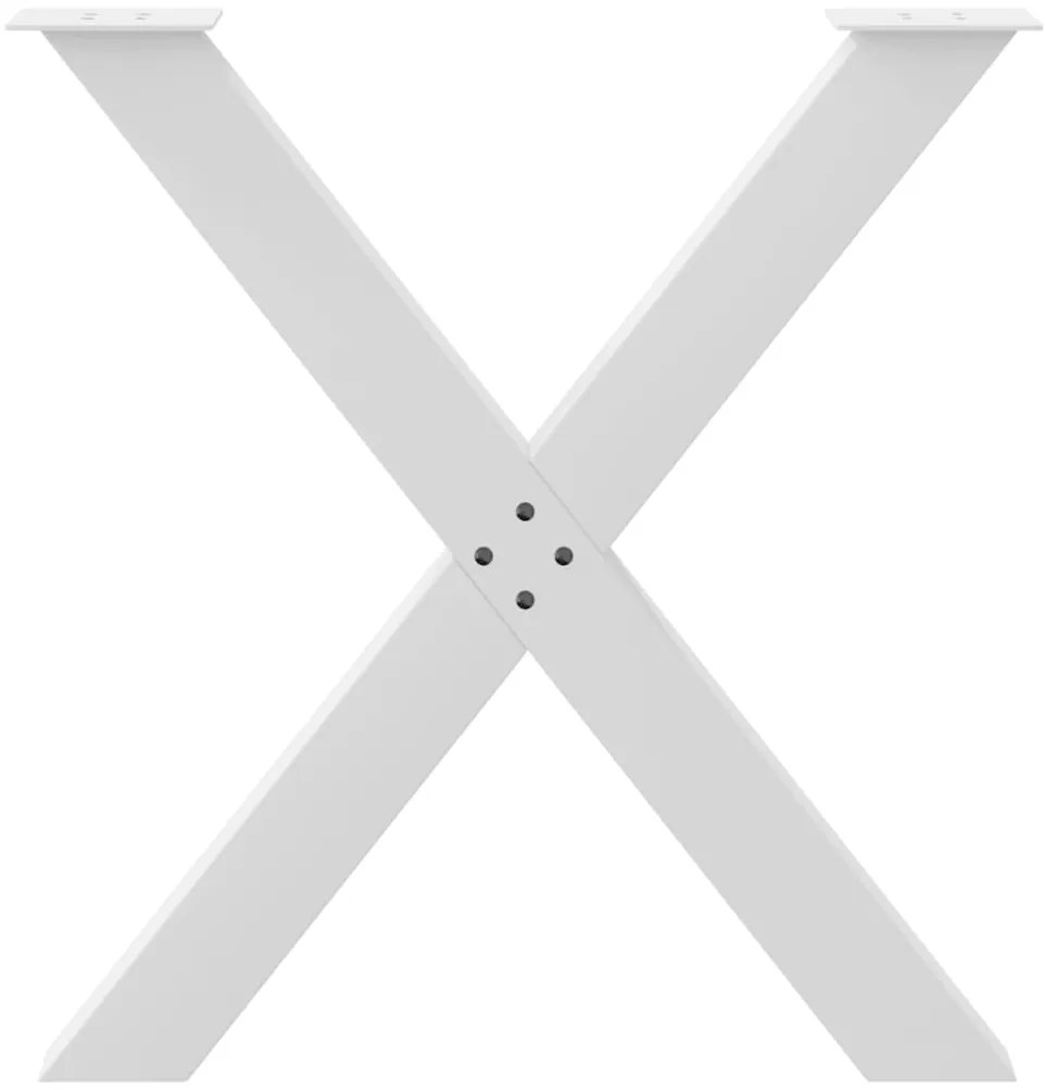 vidaXL Πόδια Τραπεζαρίας σε Σχήμα Χ 3 τεμ. Λευκά 70x(72-73) εκ. Ατσάλι