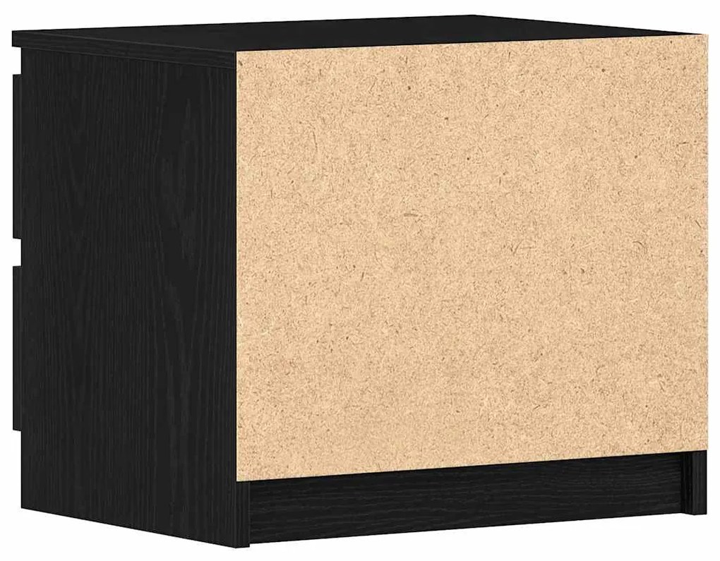 vidaXL Κομοδίνο 2 pcs Μαύρη Οξυά 50 x 40 x 43,5 εκ. Επεξεργασμένο ξύλο