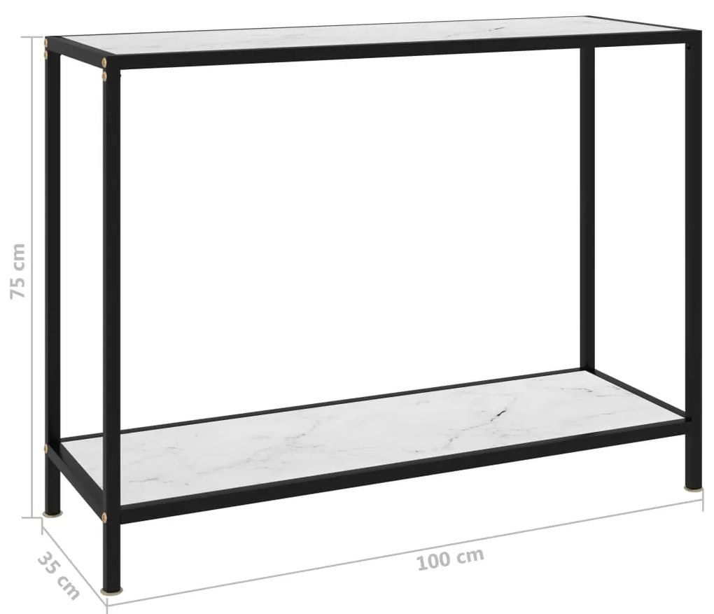 vidaXL Τραπέζι Κονσόλα Λευκό 100 x 35 x 75 εκ. από Ψημένο Γυαλί