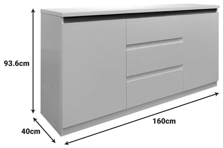 Μπουφές Chiemo pakoworld σε φυσική απόχρωση 160x40x93.6εκ